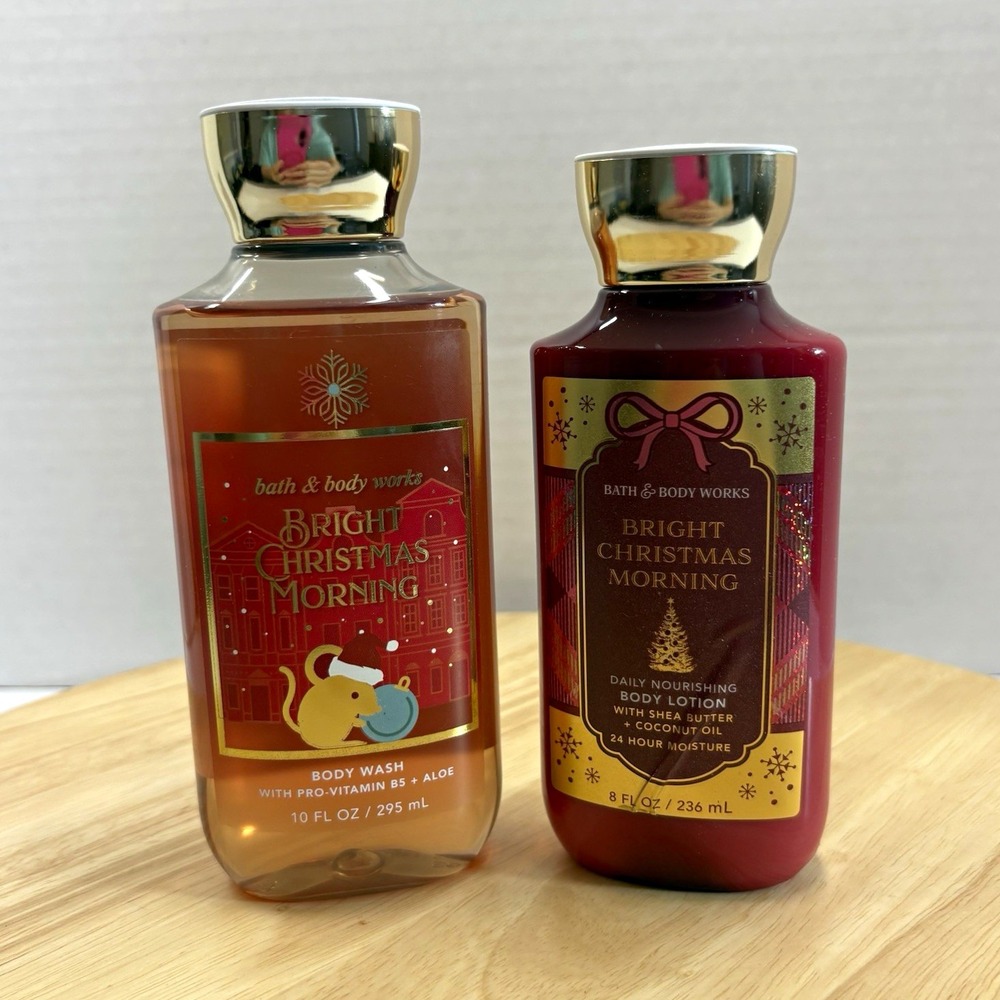 Bath & Body Works Bright Christmas Morning Body Wash 10oz + Lotion 8oz Set